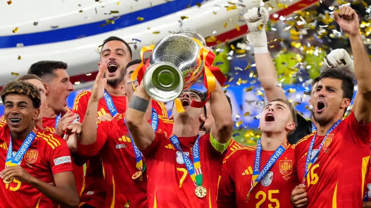 Substitute Mikel Oyarzabal slid in for an 86th-minute winner to earn Spain a 2-1 Euro 2024 final victory over England on Sunday. With this title win, Spain became the first team to win four European Championship titles.