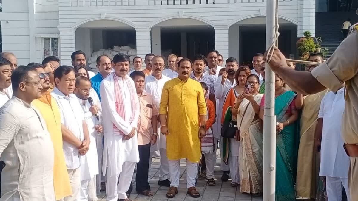 Flag hoisting at BJP headquarters in Assam