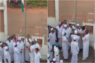 national flag issue  ദേശീയ പതാക  ദേശീയ പതാക ഉയർത്തുന്നതിനിടെ കയ്യാങ്കളി  national flag hoisting Clashe  സ്വാതന്ത്ര്യ ദിനം  independence day  Clashes while hoisting national flag  Kasaragod national flag hoisting issue  national flag