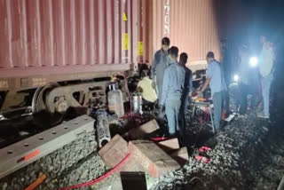 A freight train derailed near Mehmedabad, Gujarat