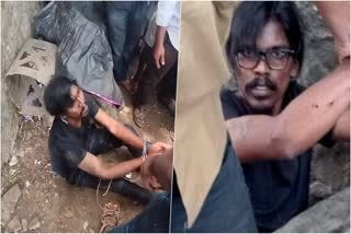 Lady Attacked  Husband tried to kill wife  Husband tried to kill wife by slitting her throat  Kollam  ഭാര്യയെ കഴുത്തറുത്ത് കൊലപ്പെടുത്താൻ  ഭാര്യ  ഭർത്താവ്  നാട്ടുകാർ പിടികൂടി പൊലീസിലേൽപ്പിച്ചു  ദാമ്പത്യ പ്രശ്‌നങ്ങളെ തുടര്‍ന്നാണ്  കൊല്ലം  കടശ്ശേരി  ഗണേഷ്