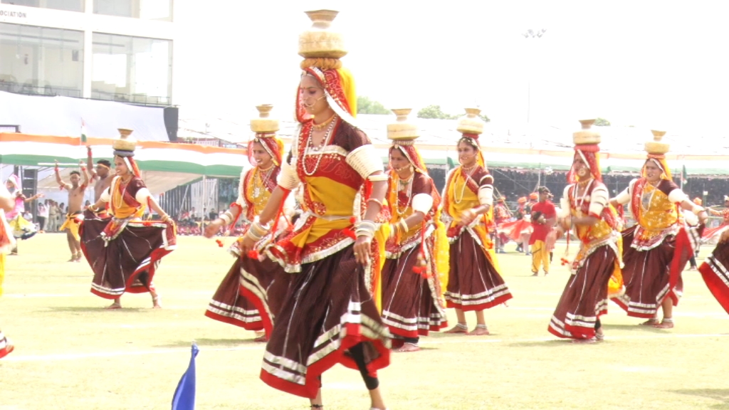 Artists performing cultural program on independence day