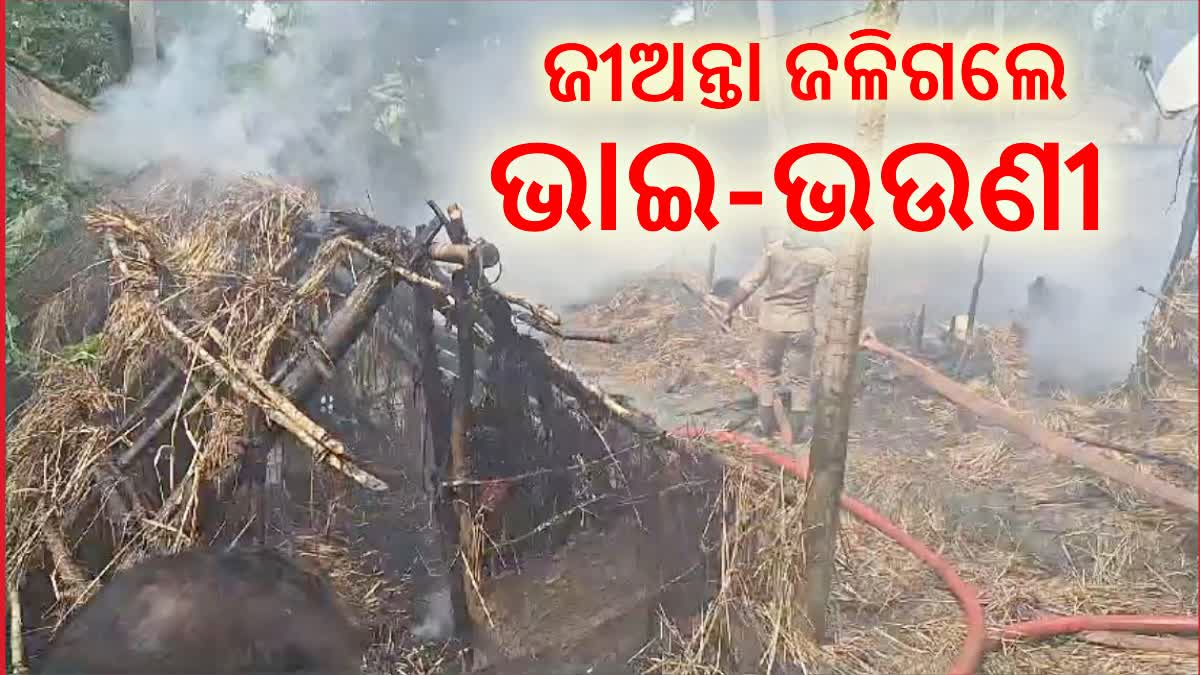 ଘରେ ଲାଗିଗଲା ନିଆଁ, ଦୁଇ ଭାଇ-ଭଉଣୀ ଜୀବନ୍ତ ଦଗ୍ଧ