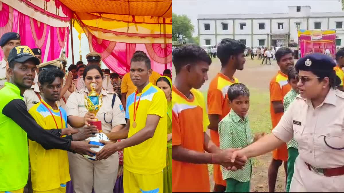 SP encouraged players in football tournament of Manatu in Palamu