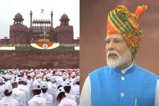 Prime Minister Modi hoisting the flag at Red Fort