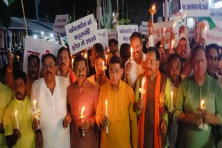 Candle march of BJP workers in Rudrapur