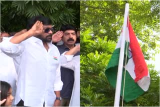 Chiranjeevi Unveiled National Flag