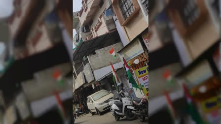 The Palestine Flag which was hoisted outside a shop in Bhopal on August 15