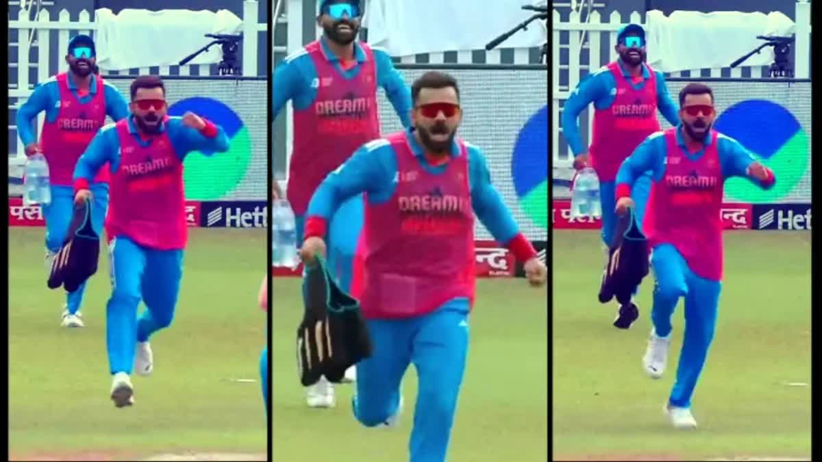 virat kohli turns waterboy fans amused