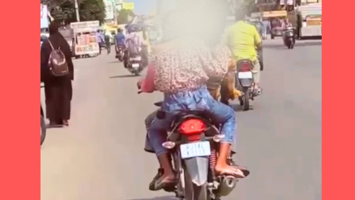 Romance on road bike in Jaipur