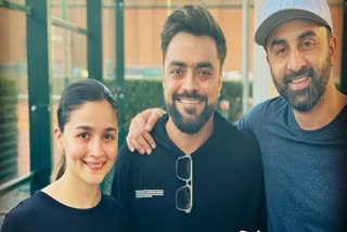 Alia Ranbir Couple with cricketer Rashid Khan