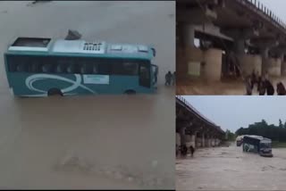 Bus stuck in Kotwali river