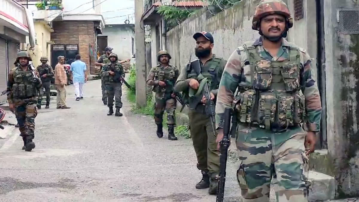 Intermittent exchange of fire is on between security forces and terrorists in Jammu and Kashmir's Poonch district, officials confirmed on Sunday.