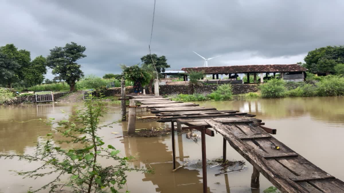 MANDSAUR VILLEGERS USING WOODEN BRIDGE