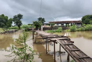 MANDSAUR VILLEGERS USING WOODEN BRIDGE