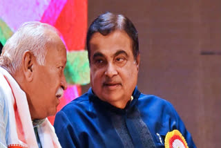 File photo of Union minister Nitin Gadkari (right) with Rashtriya Swayamsevak Sangh Chief Mohan Bhagwat.