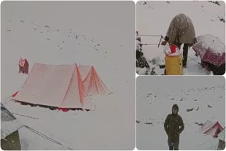 Heavy snowfall in Uttarkashi Sukhatal