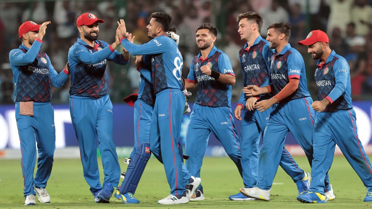 England vs Afghanistan Highlights  Cricket World Cup 2023  England vs Afghanistan Match Result  Rashid Khan  Mujeeb Ur Rahman  ഏകദിന ക്രിക്കറ്റ് ലോകകപ്പ്  ലോകകപ്പ് ക്രിക്കറ്റ് 2023  ഇംഗ്ലണ്ട് അഫ്‌ഗാനിസ്ഥാന്‍  ലോകകപ്പ് അട്ടിമറി  അഫ്‌ഗാനിസ്ഥാന്‍ ലോകകപ്പ് വിജയം