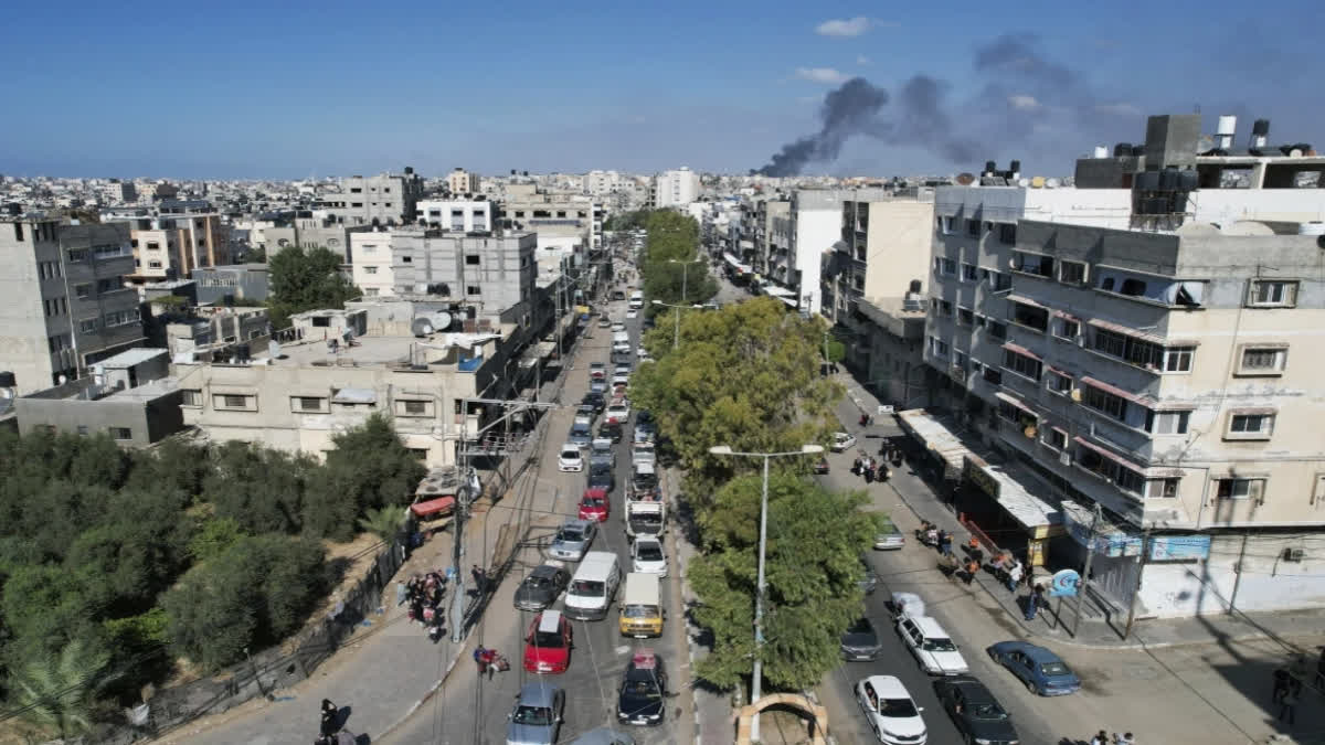 Palestinian mother fears for her children as she wonders about the future after evacuating Gaza City