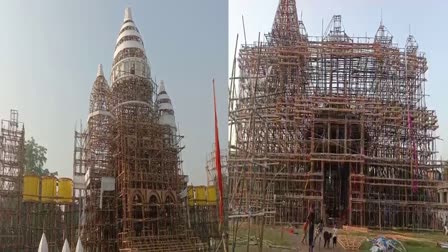 Muslim artisans preparing Durga Puja pandals