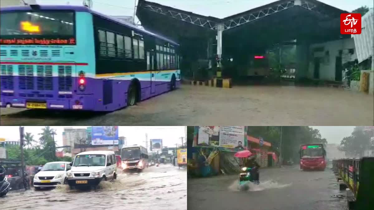 மழை நீர் தெங்கியுள்ள தி. நகர் பேருந்து நிலையம்