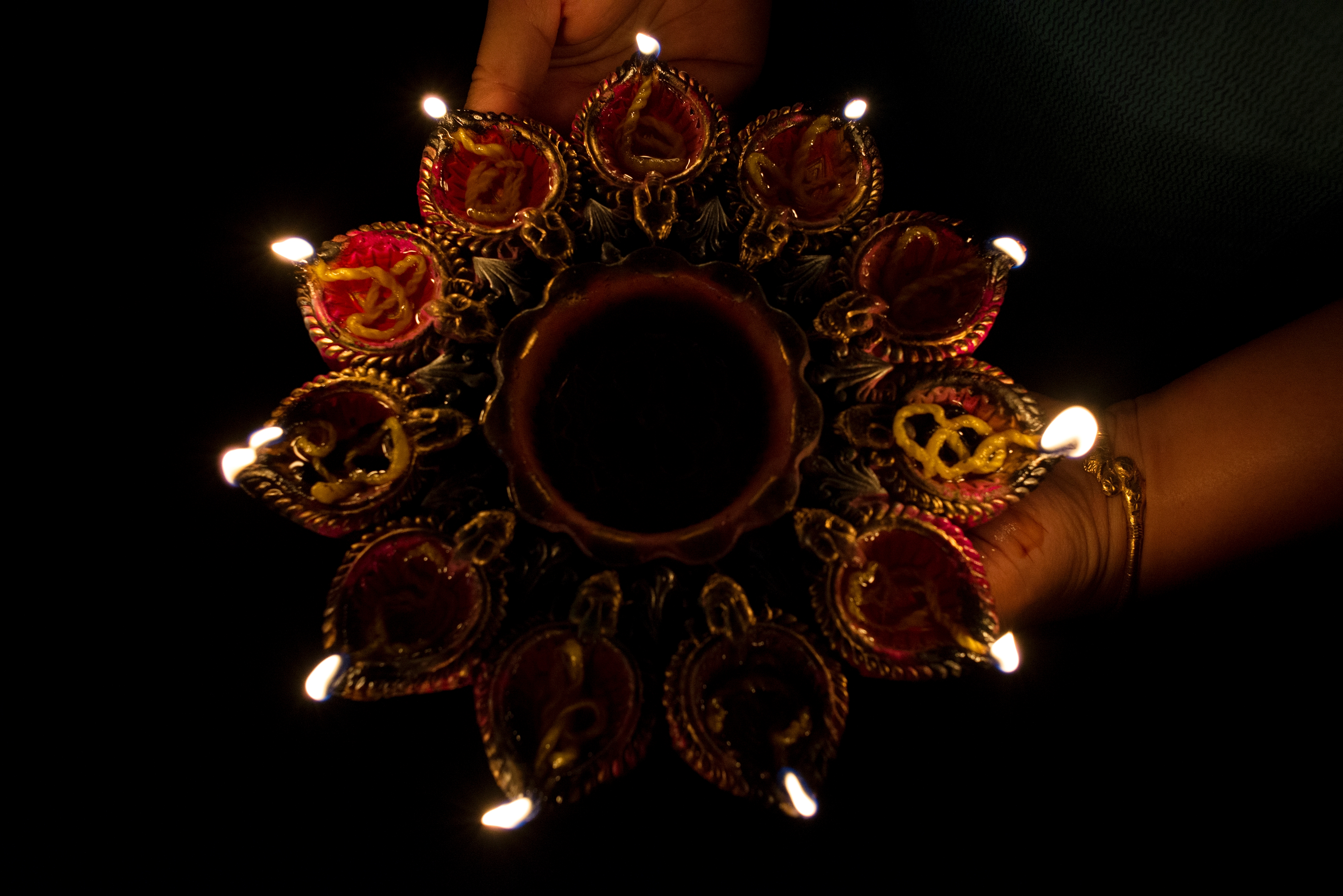 Decorate Pooja room with candles and garlands to make it feel sacred and serene.