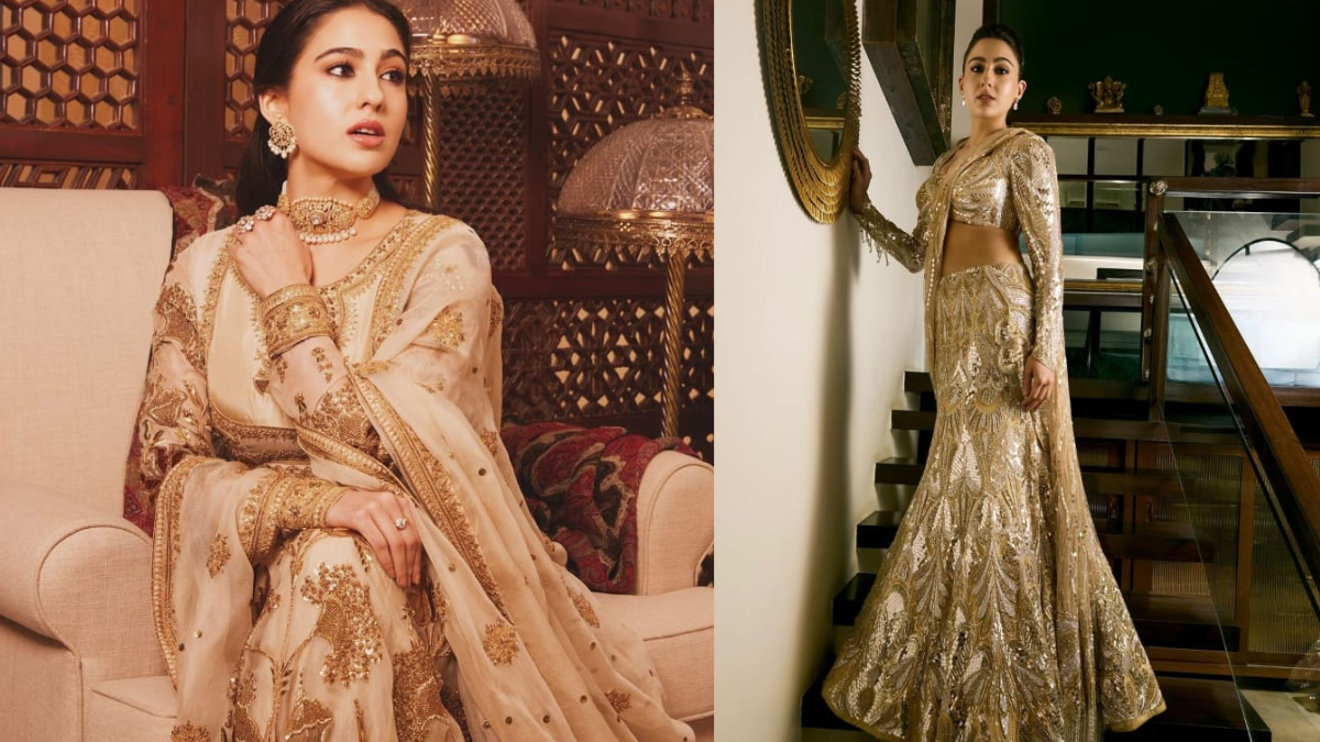 If you want a glamorous look like Sara Ali Khan on Karva Chauth 2024