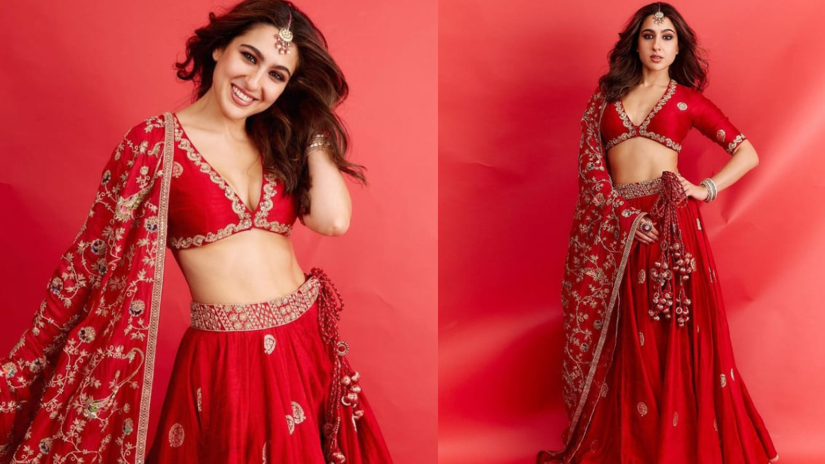 If you want a glamorous look like Sara Ali Khan on Karva Chauth 2024