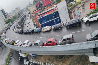 Cars Parked over the Velachery flyover