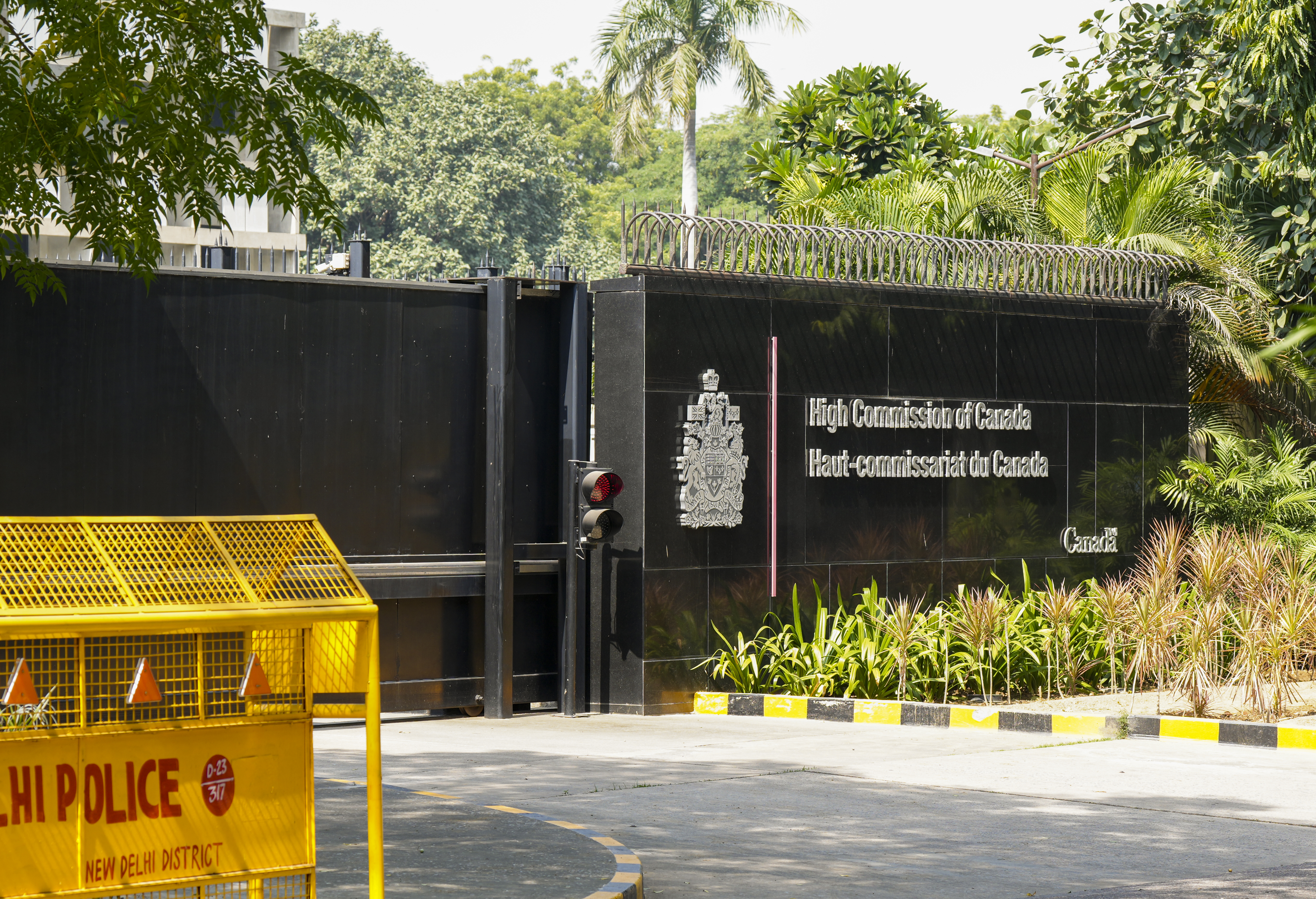 View of the High Commission of Canada amidst tensions between India and Canada in New Delhi, Tuesday, Oct. 15, 2024.