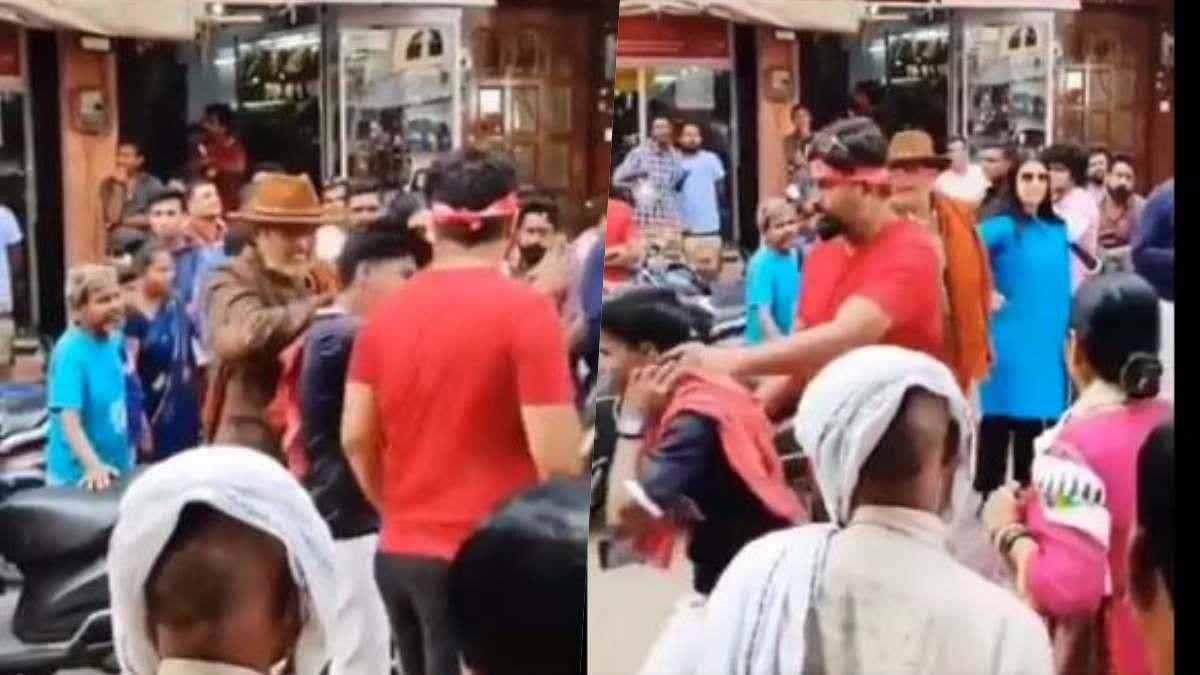 nana patekar  nana patekar slaps fan  nana patekar slapping fan video  nana patekar slaps fan in varanasi  nana patekar viral video  nana patekar in varanasi  nana patekar slapping fan on journey set video  Nana Patekar Slaps His Fan  Patekar Slap Fan In Varanasi  New Movie Journey  ആരാധകന്‍റെ തലയ്‌ക്കടിച്ച് നാനാ പടേക്കര്‍  നാനാ പടേക്കര്‍  നാനാ പടേക്കര്‍ പുതിയ ചിത്രം  നാനാ പടേക്കര്‍ പുതിയ സിനിമ ജേര്‍ണി