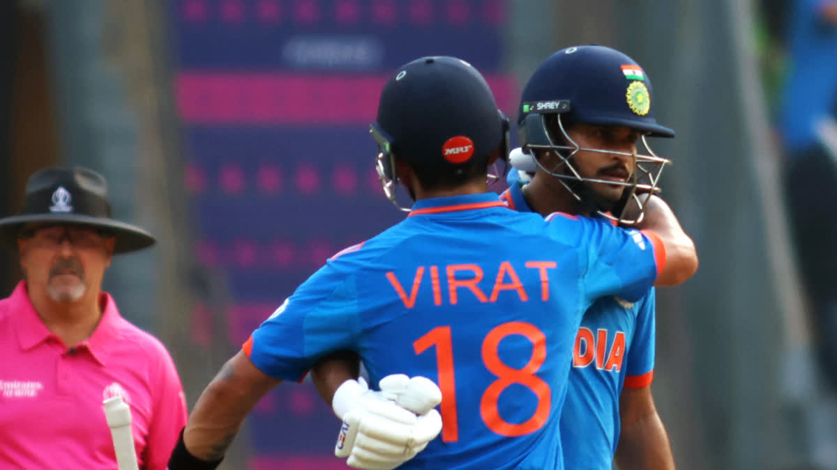 India vs New Zealand Score Updates  Cricket World Cup 2023  IND vs NZ Semi Final Cricket World Cup 2023  Virat kohli hit Century  Shreyas Iyer hit Century  ഏകദിന ലോകകപ്പ് 2023  ഇന്ത്യ vs ന്യൂസിലന്‍ഡ്  ഇന്ത്യ vs ന്യൂസിലന്‍ഡ് സ്‌കോര്‍ അപ്‌ഡേറ്റ്‌സ്  വിരാട് കോലിക്ക് സെഞ്ചുറി