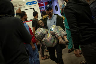 Palestinians wounded in Israeli bombardment of the Gaza Strip are brought to a hospital in Khan Younis, Wednesday, Nov. 15, 2023. ( AP Photo/Fatima Shbair)