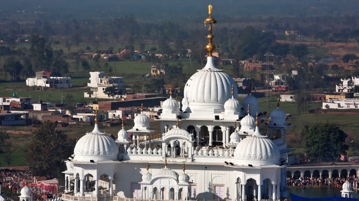 Anandpur Sahib Gurudwara during the Hola Mohalla festival in Rupnagar district of Punjab