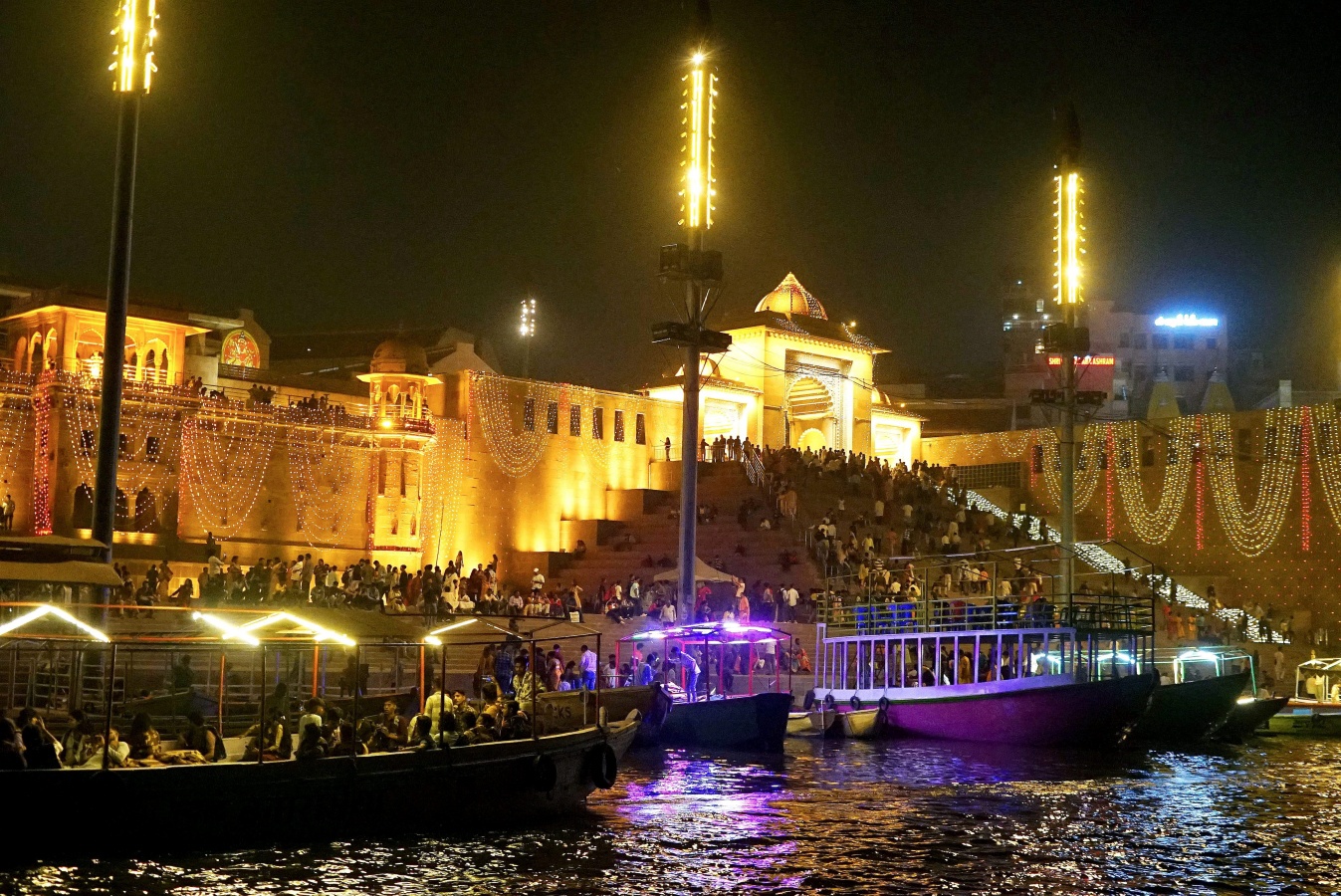 Varanasi gears up for dev Deepwali on Kartik Purnima, featuring 17 lakh diyas, Ganga Aarti, and multimedia shows, with heightened security and crowd management.