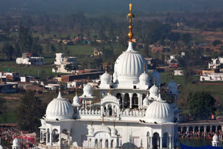 Anandpur Sahib Gurudwara during the Hola Mohalla festival in Rupnagar district of Punjab