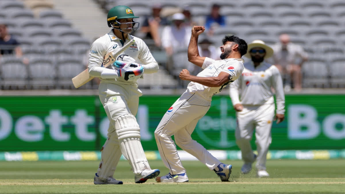 Openers Imam-ul-Haq and Abdullah Shafique started slowly but steadily and built the foundation of Pakistan's innings after right-arm pacer Aamer Jamal claimed a six-wicket haul on his test debut to restrict Australia to cross the 500-run mark on day 2 of the first test.