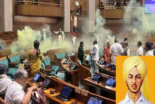Parliament security breach  tried to replicate revolutionary Bhagat Singh act  pm missing pamphlet  banners also recoveredd  tricolor found  farmers protest  manippur crisis  ശൂന്യവേള  Bhagatsingh followers