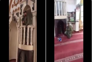 Israeli soldiers desecration a mosque
