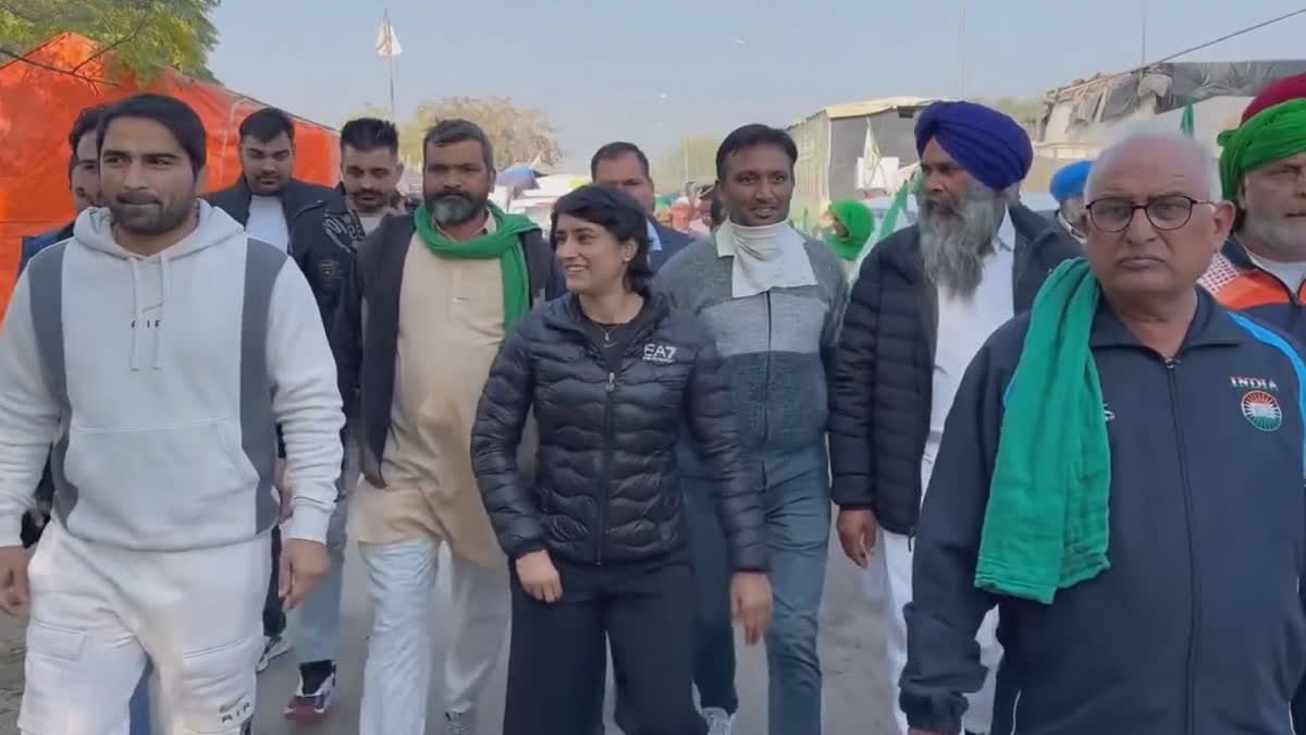 Congress MLA Vinesh Phogat at Shambhu border