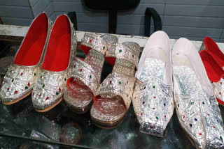 Dilbar Hussain, a master artisan from the capital, has been honing the skill of making shoes, chappals and sandals studded with silver, pearls and jewels for three generations.