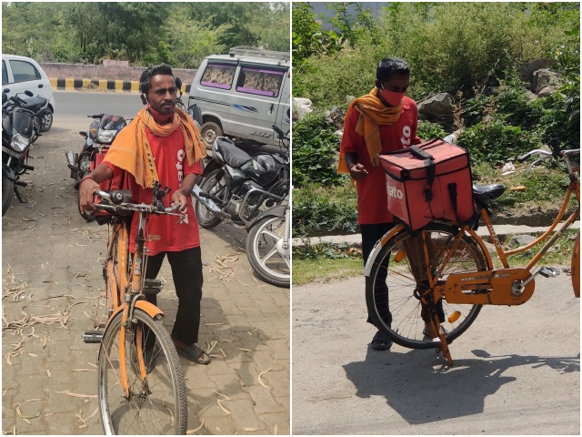 Durga Lal Meena Delivers Food on Bicycle