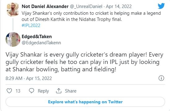 Trolls On Vijay Shankar