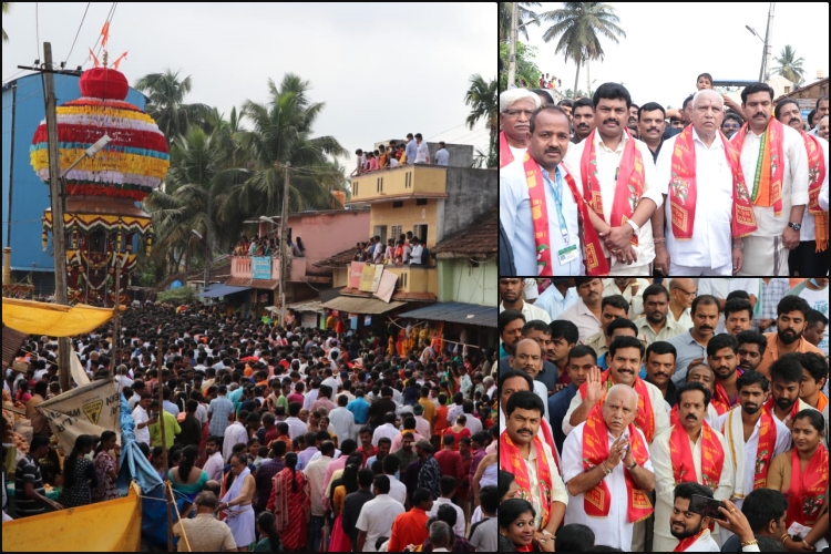 B S Yediyurappa family took part in Hucharaya swamy Brahma Chariot procession