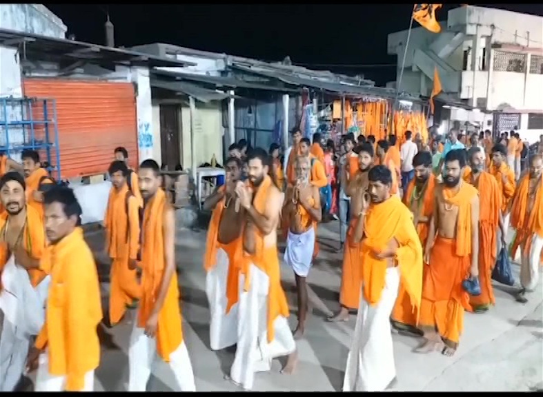 The temple is buzzing with devotees