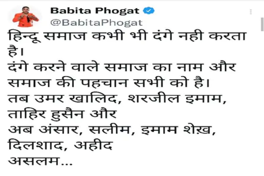 Babita Phogat Comment On Delhi Riots