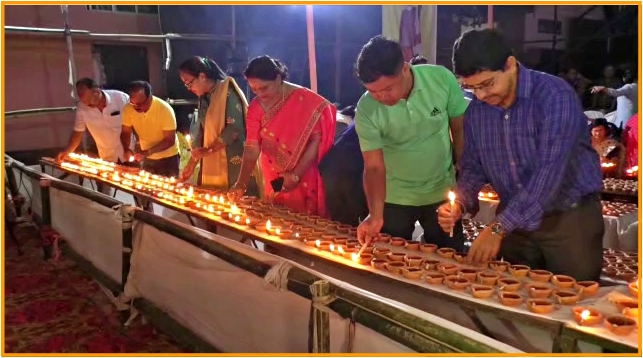 Thousand earthen lamps lit at Lakhimpur Cancer Hospital