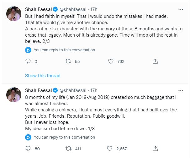 shah faesal tweets