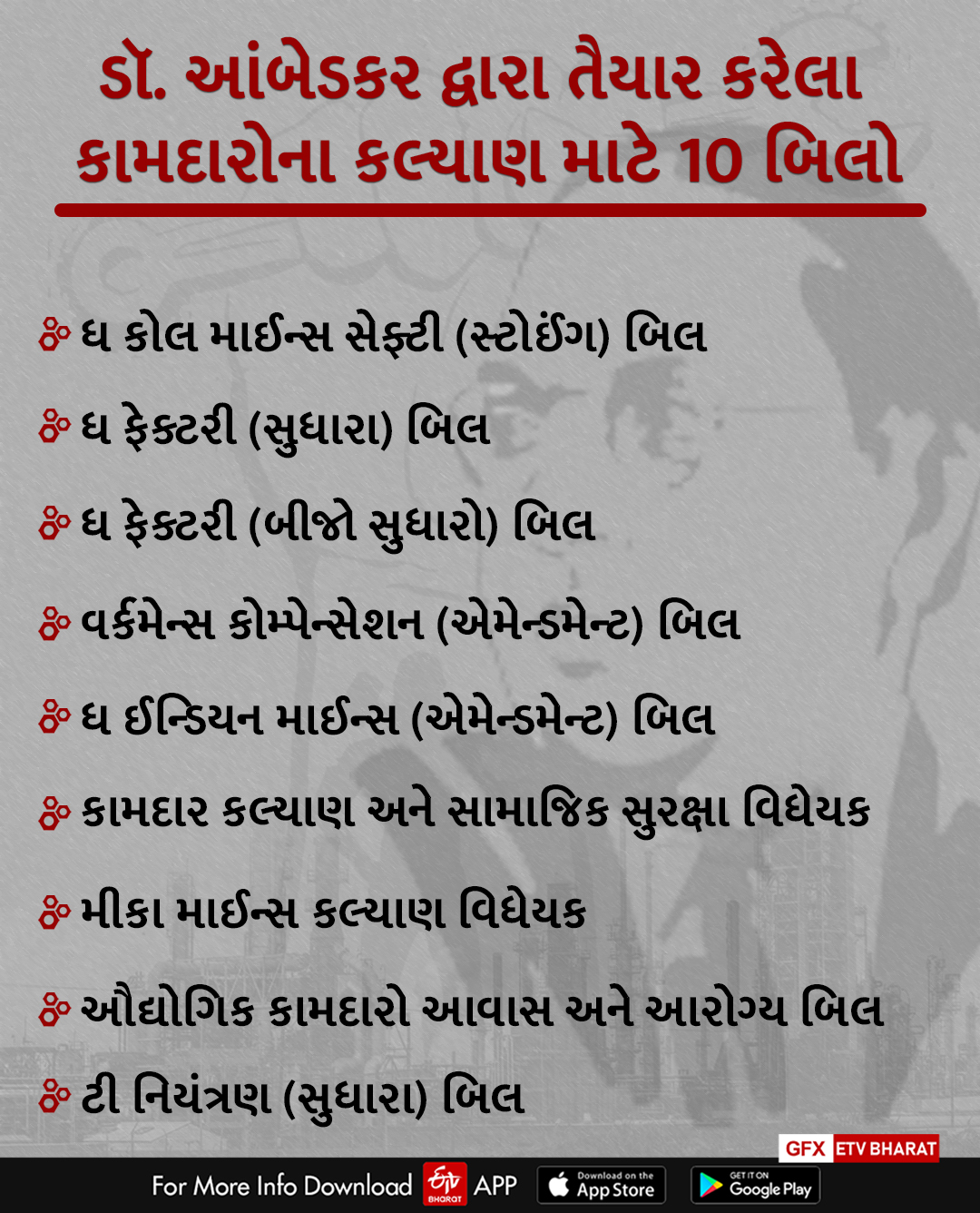 કામદારોના કલ્યાણ માટે 10 બિલોનો મુ