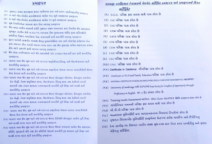 નરસિંહ મકવાણા એ જેલવાસ દરમિયાન મળેલા સમયનો સદુપયોગ કરીને વિવિધ અભ્યાસના, આધ્યાત્મિકતા, હુન્નર સહિતના 20 જેટલી ડિગ્રી સર્ટિફિકેટ તેમણે મેળવ્યા હતા.